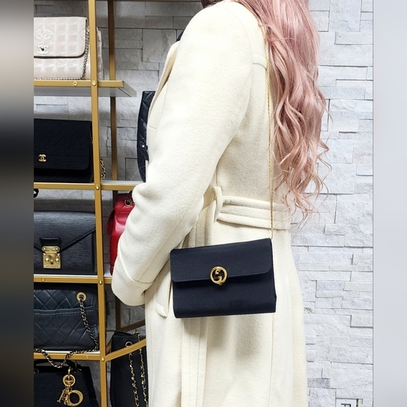 Gucci Handbags - Black Mini Gucci Bag – Vintage Style, Wear as Clutch or Shoulder Bag